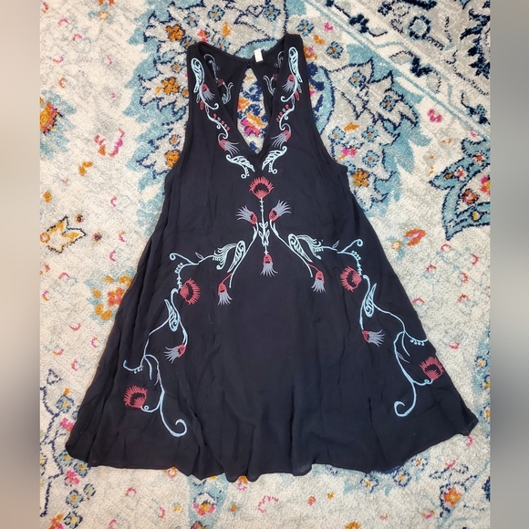 FREE People adelaide festival slip Embroidered Mini Dress. Womens small. EUC - Picture 2 of 15